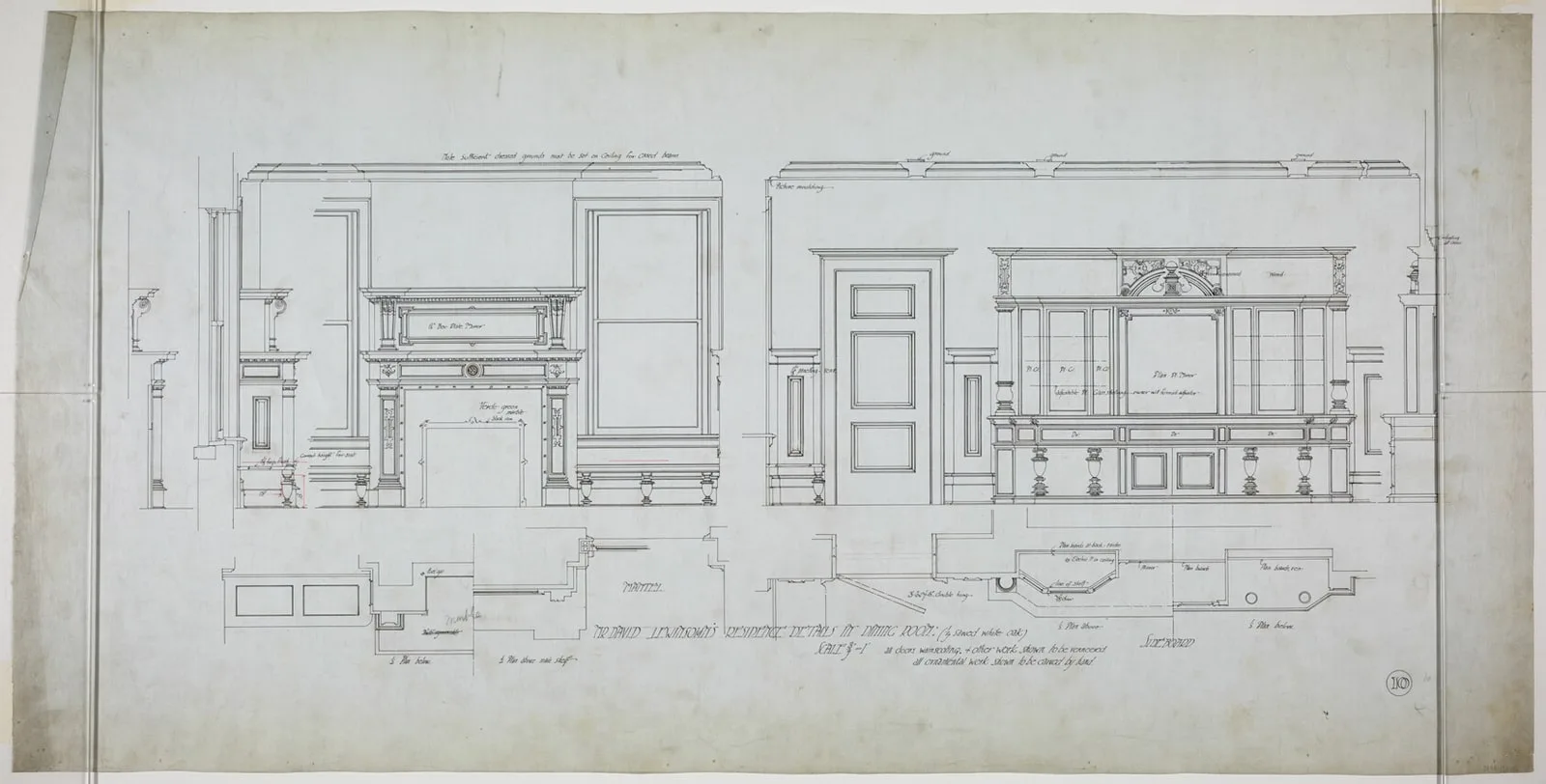 David Lewinsohn House, Chicago, Illinois, Dining Room Elevations and Details