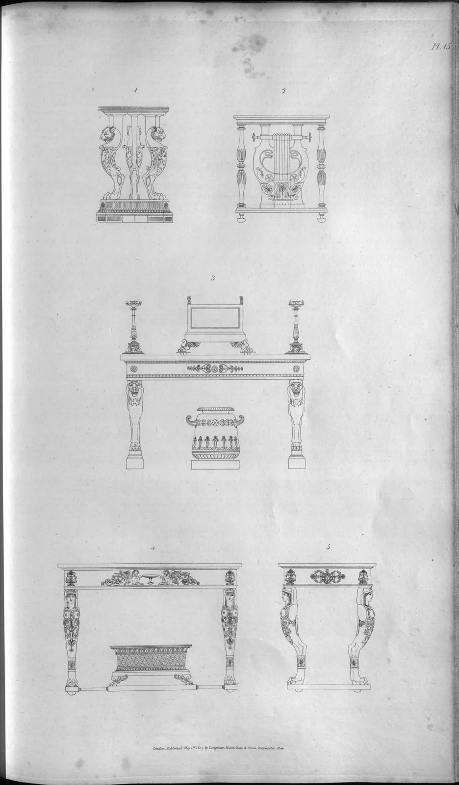 Side tables and stands (Household Furniture and Interior Decoration, leaf 71)