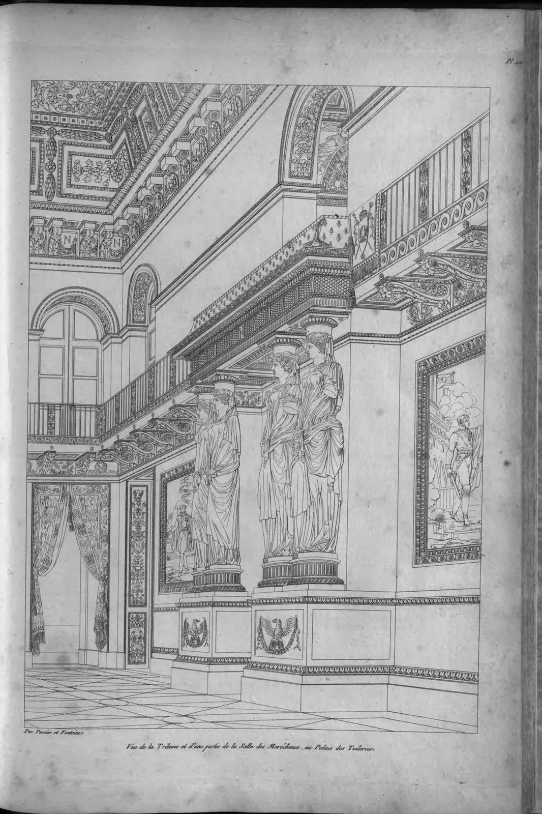 Salle des Maréchaux, Palais des Tuileries (Recueil de décorations intérieures, leaf 149)