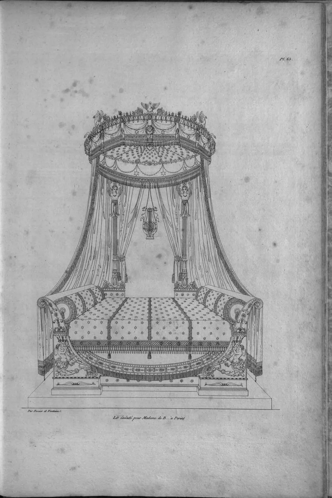 Bed with a crown canopy (Recueil de décorations intérieures, leaf 181)
