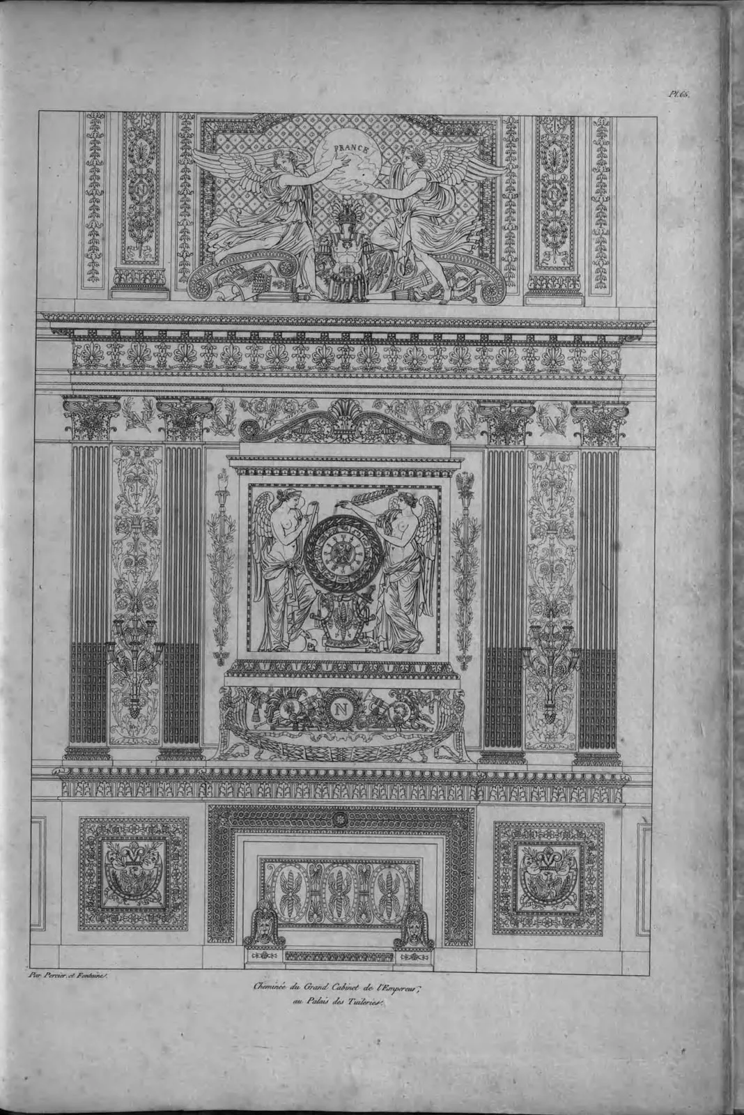 Cheminée du Grand Cabinet, Palais des Tuileries (Recueil de décorations intérieures, leaf 183)