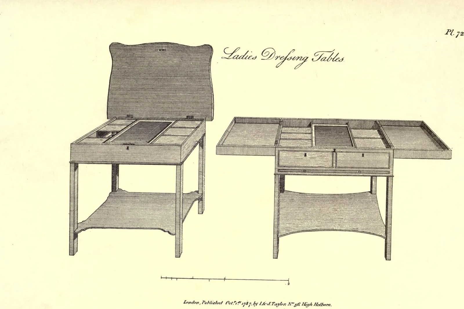 Ladies Dressing Tables (The Cabinet-Maker and Upholsterer's Guide, leaf 183)