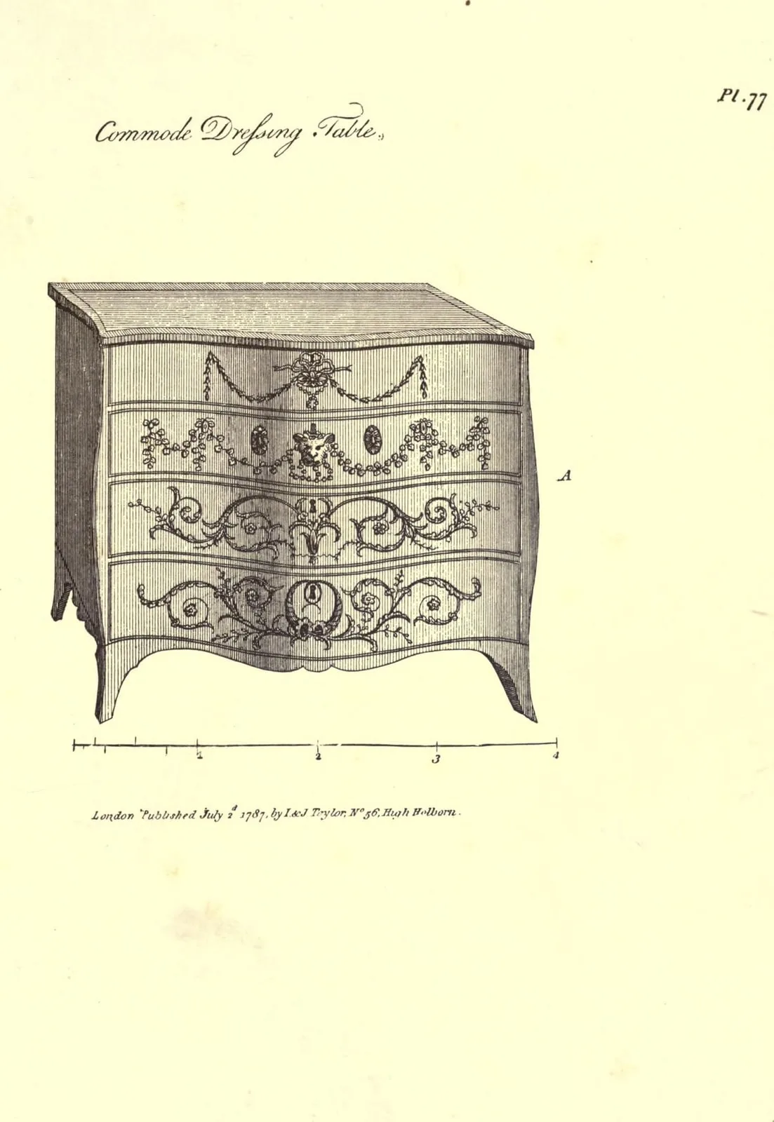 Commode Dressing Table (The Cabinet-Maker and Upholsterer's Guide, leaf 193)