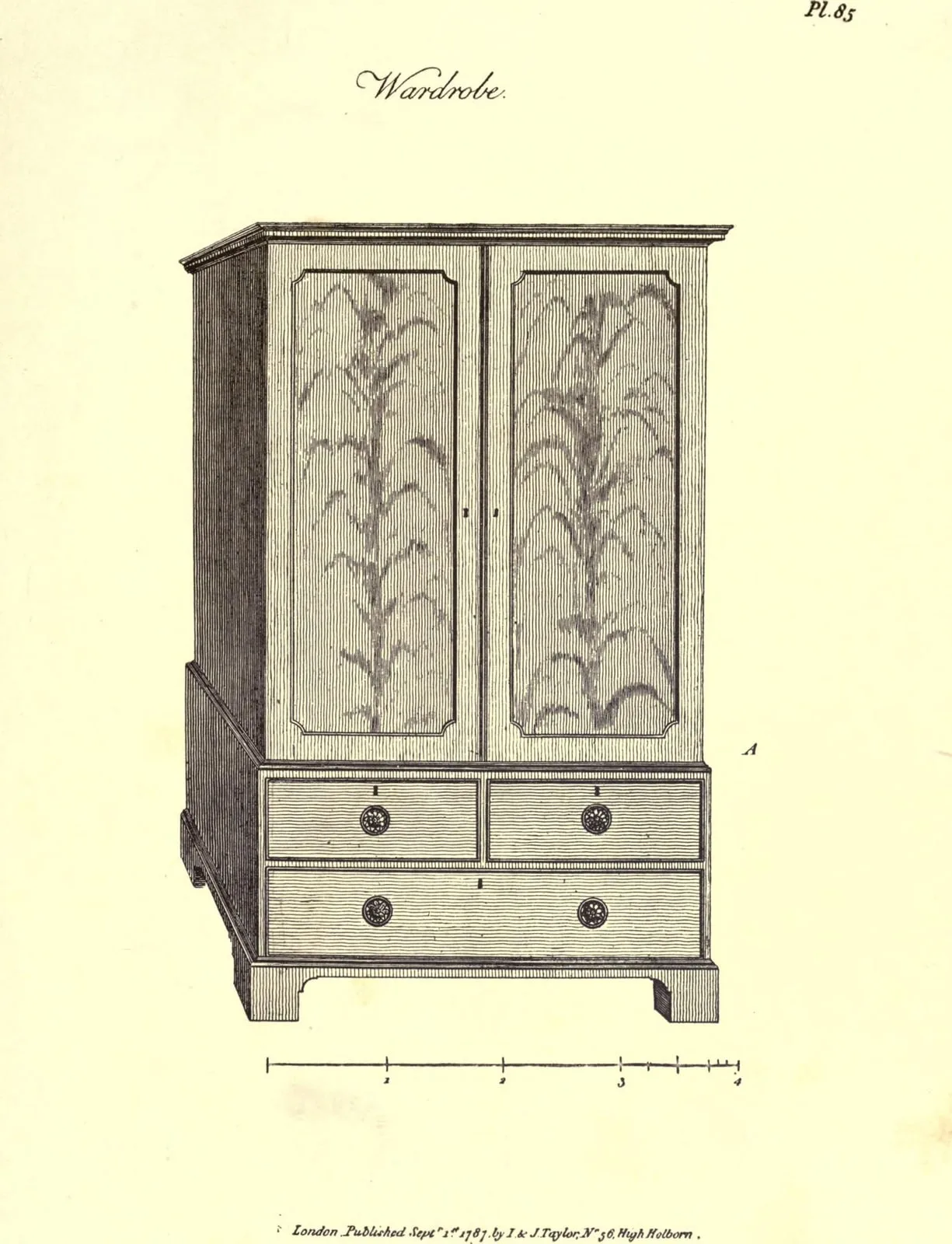 Wardrobe (The Cabinet-Maker and Upholsterer's Guide, leaf 211)