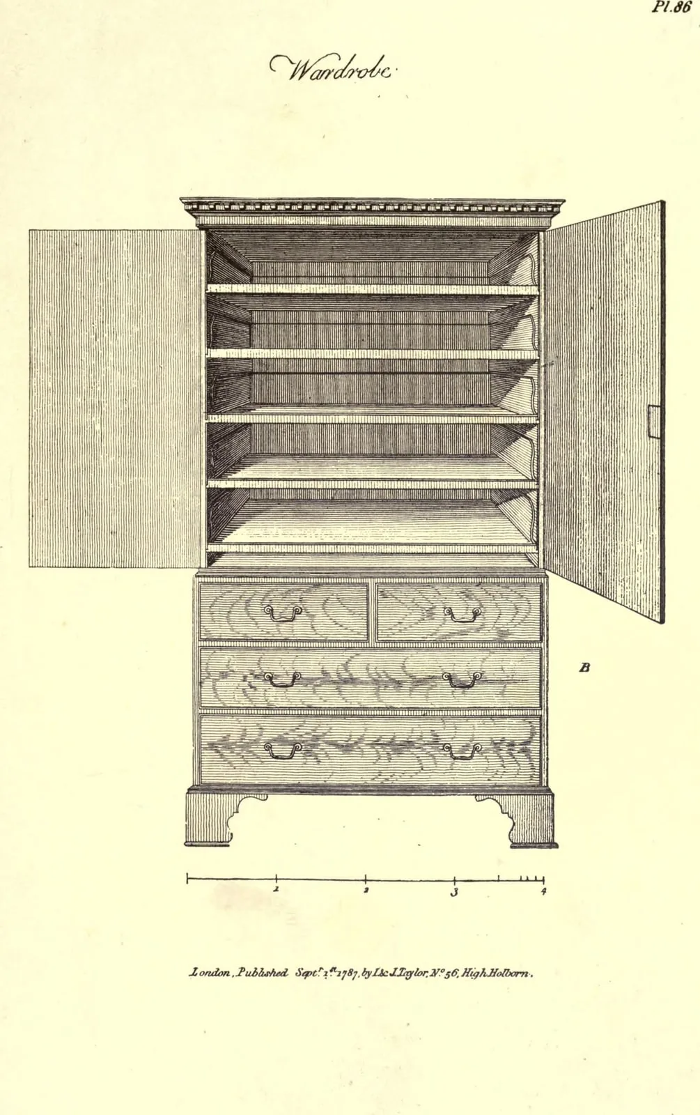 Wardrobe (The Cabinet-Maker and Upholsterer's Guide, leaf 213)