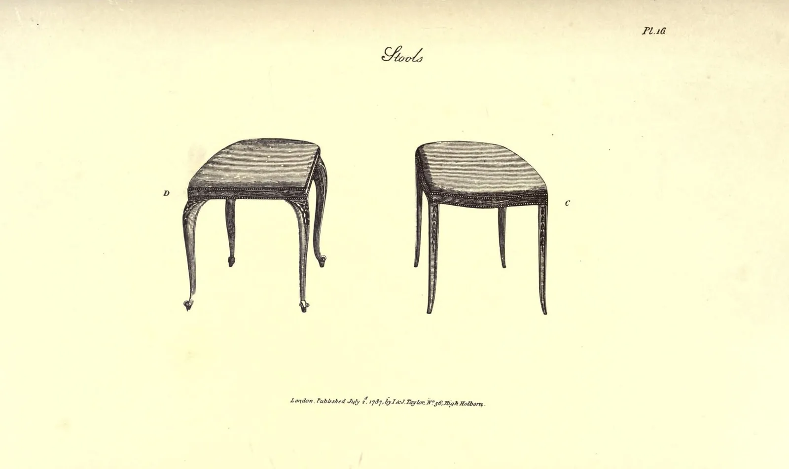Stools (The Cabinet-Maker and Upholsterer's Guide, leaf 69)