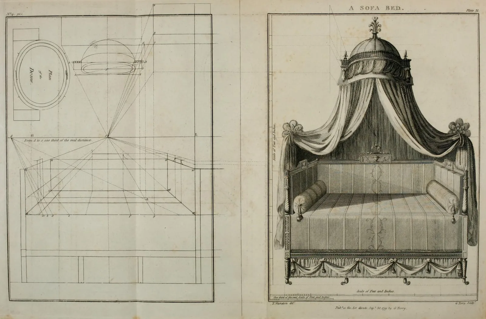 A Sofa Bed (The Cabinet-Maker and Upholsterer's Drawing-Book, leaf 420)