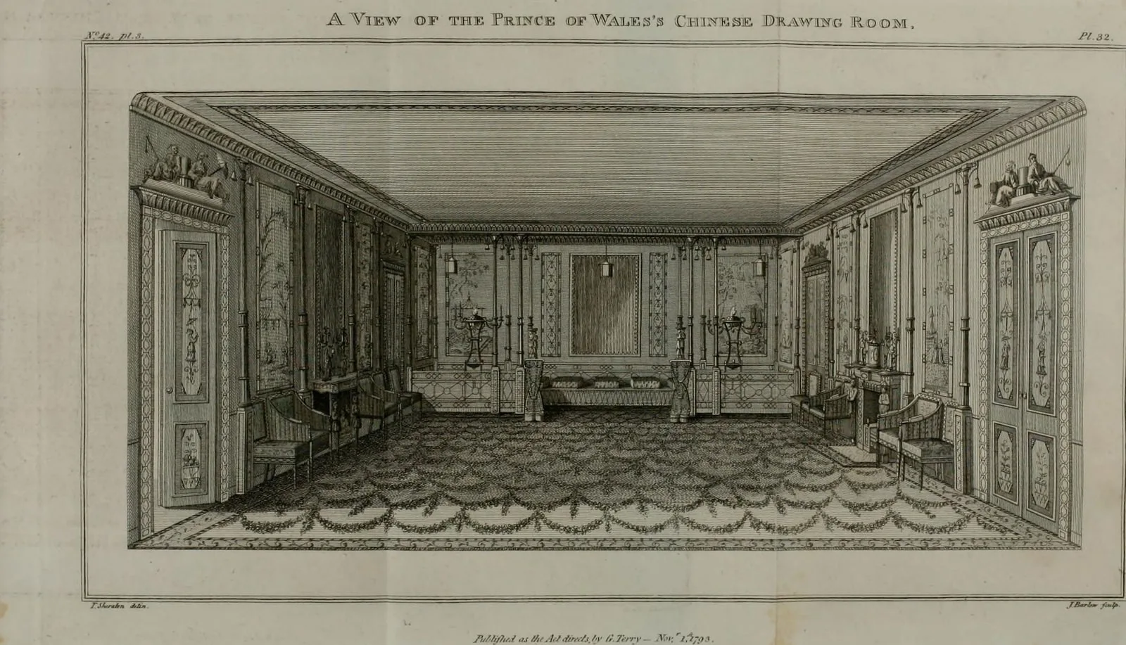 A View of the Prince of Wales's Chinese Drawing Room (The Cabinet-Maker and Upholsterer's Drawing-Book, leaf 678)