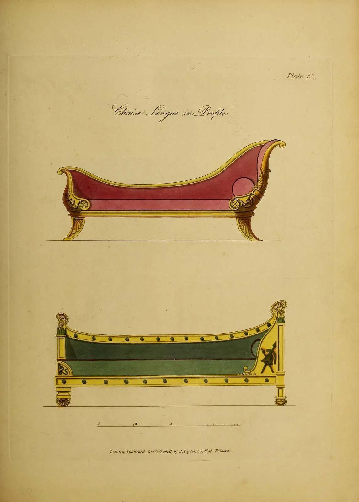Chaise Longue in Profile (A Collection of Designs for Household Furniture and Interior Decoration, leaf 149)