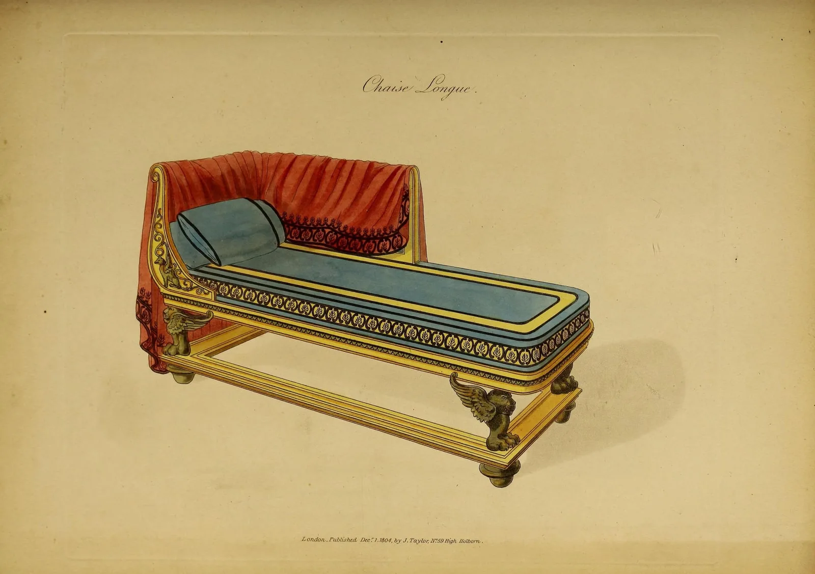 Chaise Longue (A Collection of Designs for Household Furniture and Interior Decoration, leaf 153)