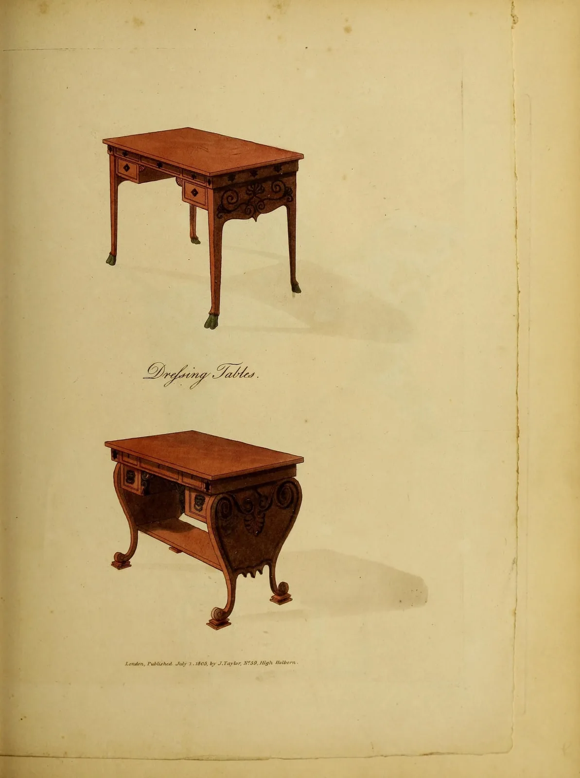 Dressing Tables (A Collection of Designs for Household Furniture and Interior Decoration, leaf 167)
