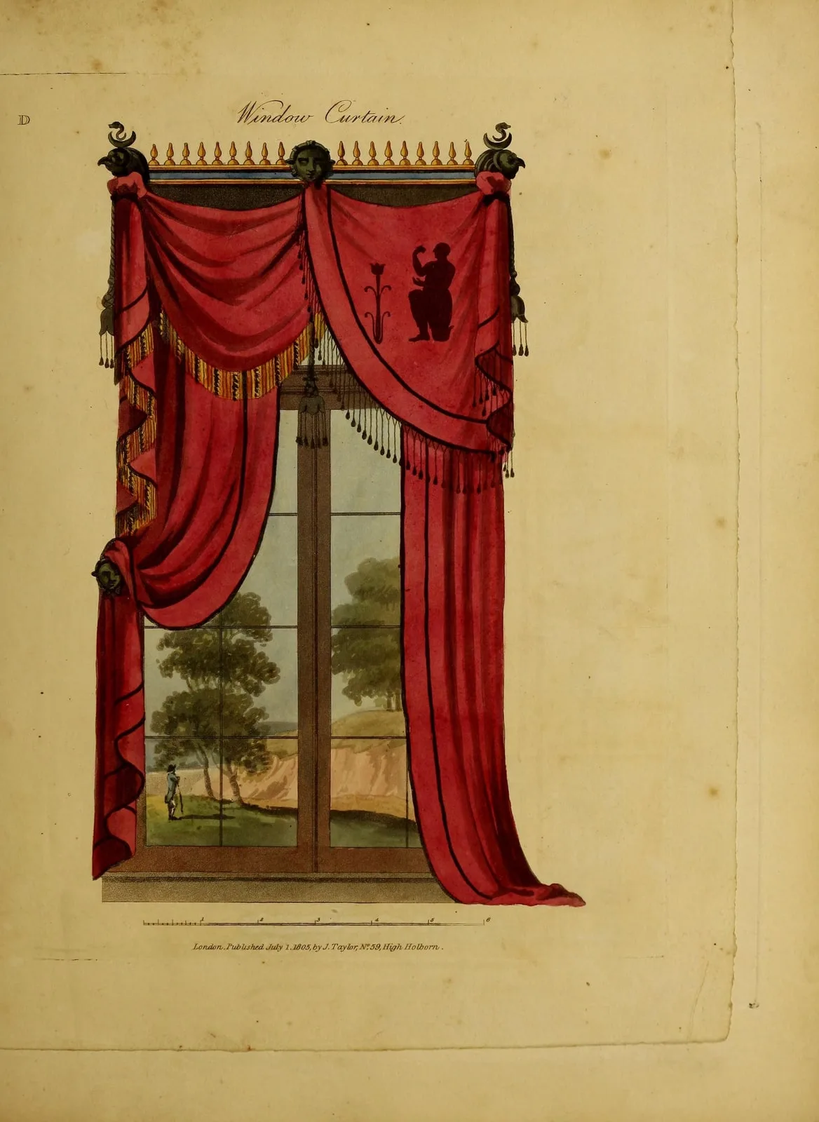 Window Curtain (A Collection of Designs for Household Furniture and Interior Decoration, leaf 29)