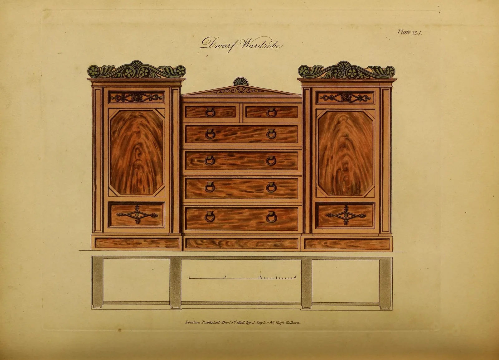 Dressing Wardrobe (A Collection of Designs for Household Furniture and Interior Decoration, leaf 308)