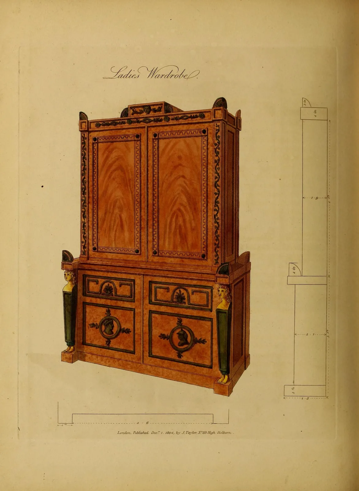 Ladies Wardrobe (A Collection of Designs for Household Furniture and Interior Decoration, leaf 312)
