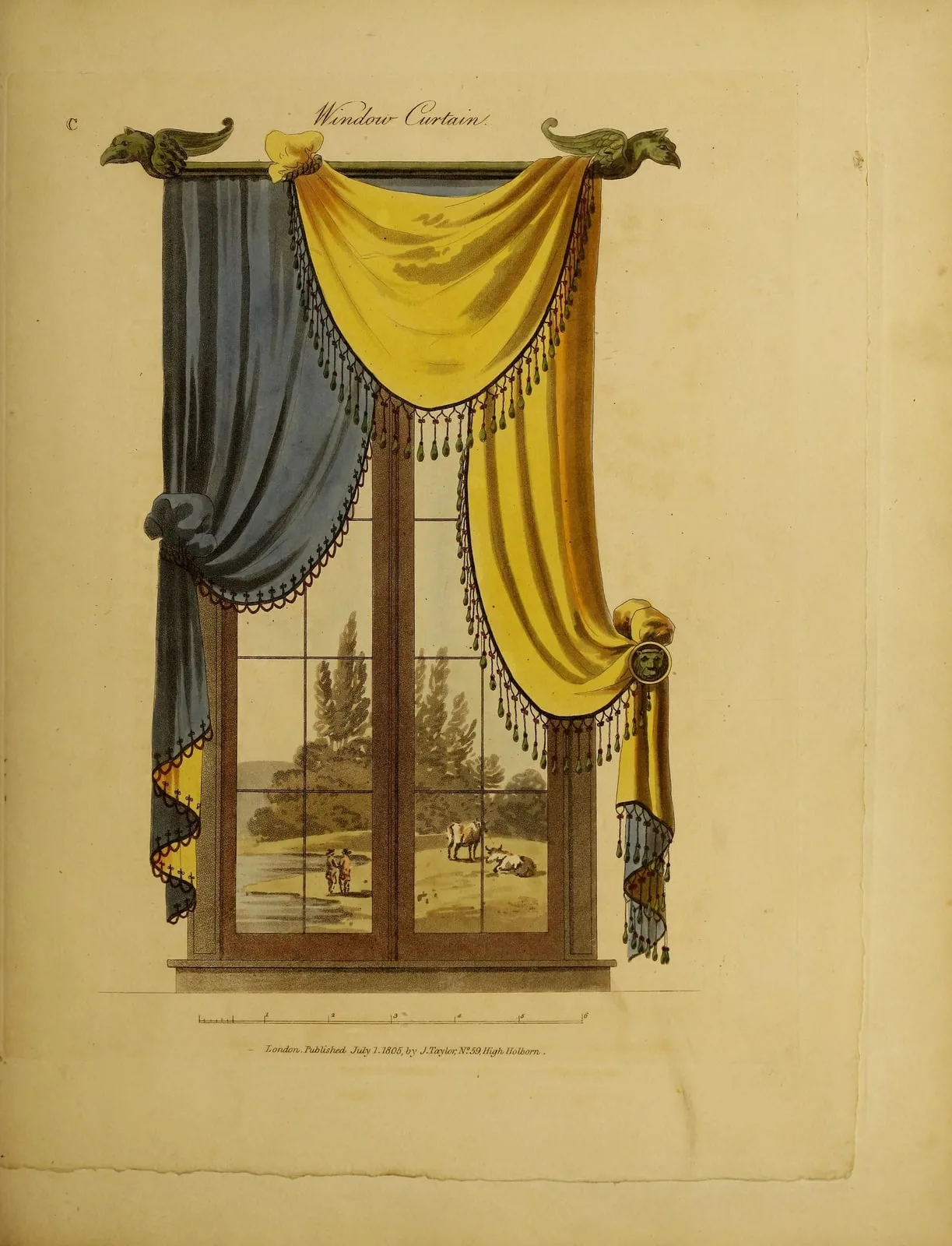 Window Curtain (A Collection of Designs for Household Furniture and Interior Decoration, leaf 33)