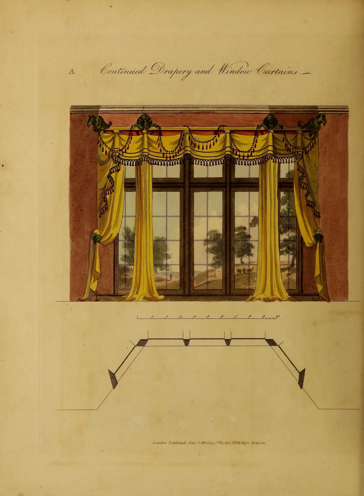 Continued Drapery and Window Curtains (A Collection of Designs for Household Furniture and Interior Decoration, leaf 38)
