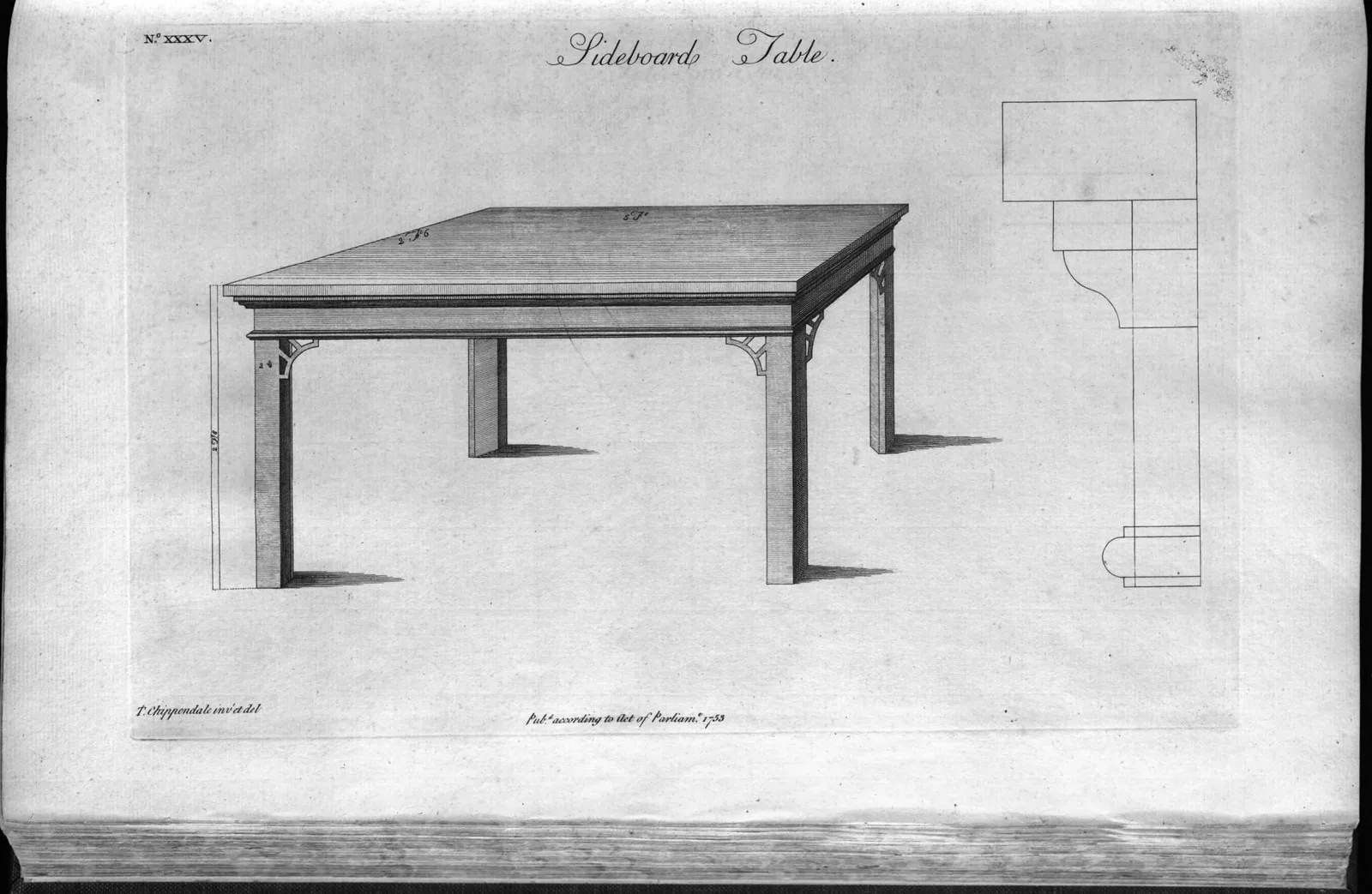 Sideboard Table (The Gentleman and Cabinet-Maker's Director, leaf 119)