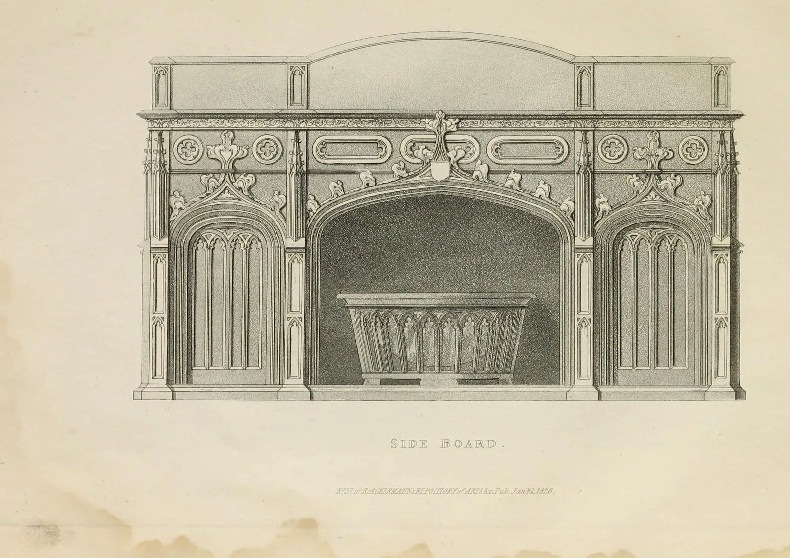 Side Board (Gothic Furniture, Consisting of Twenty-Seven Coloured Engravings, leaf 53)