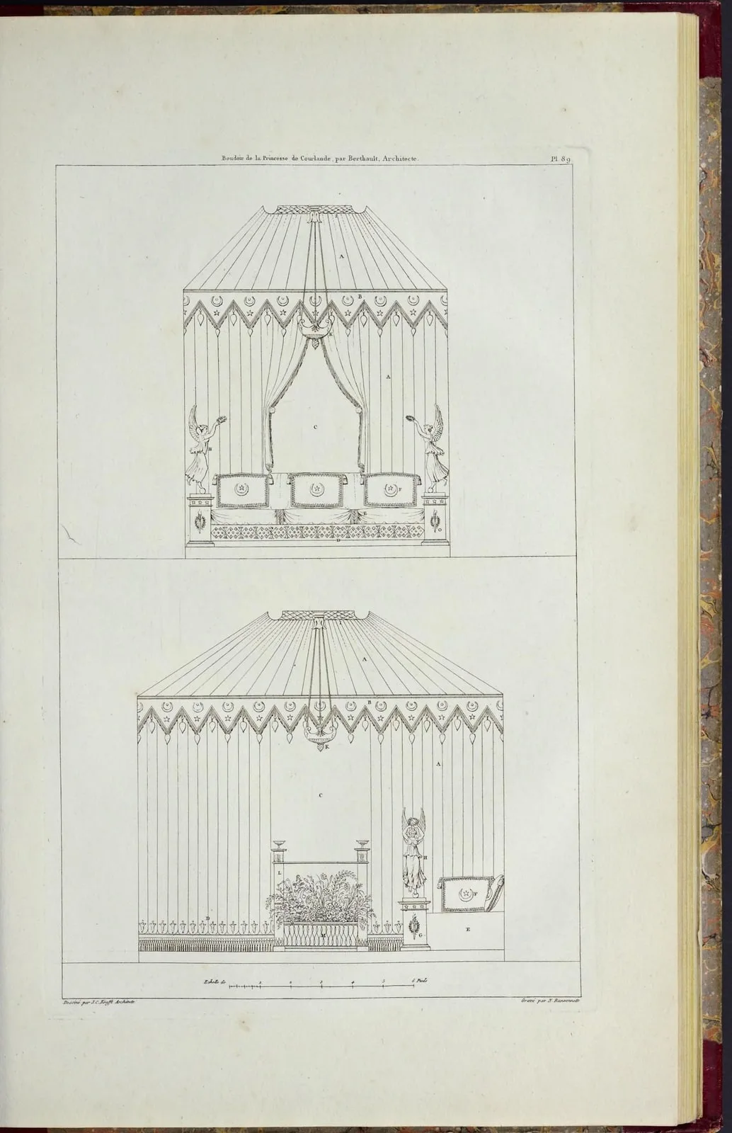 Boudoir de la Princesse de Courlande (Plans, coupes, élévations des plus belles maisons et des hôtels construits à Paris et dans les environs, leaf 218)