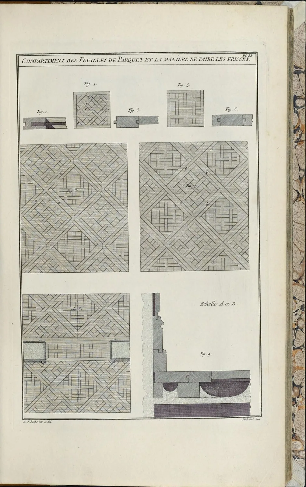 Compartiment des feuilles de parquet (L'Art du menuisier, seconde partie, leaf 116)