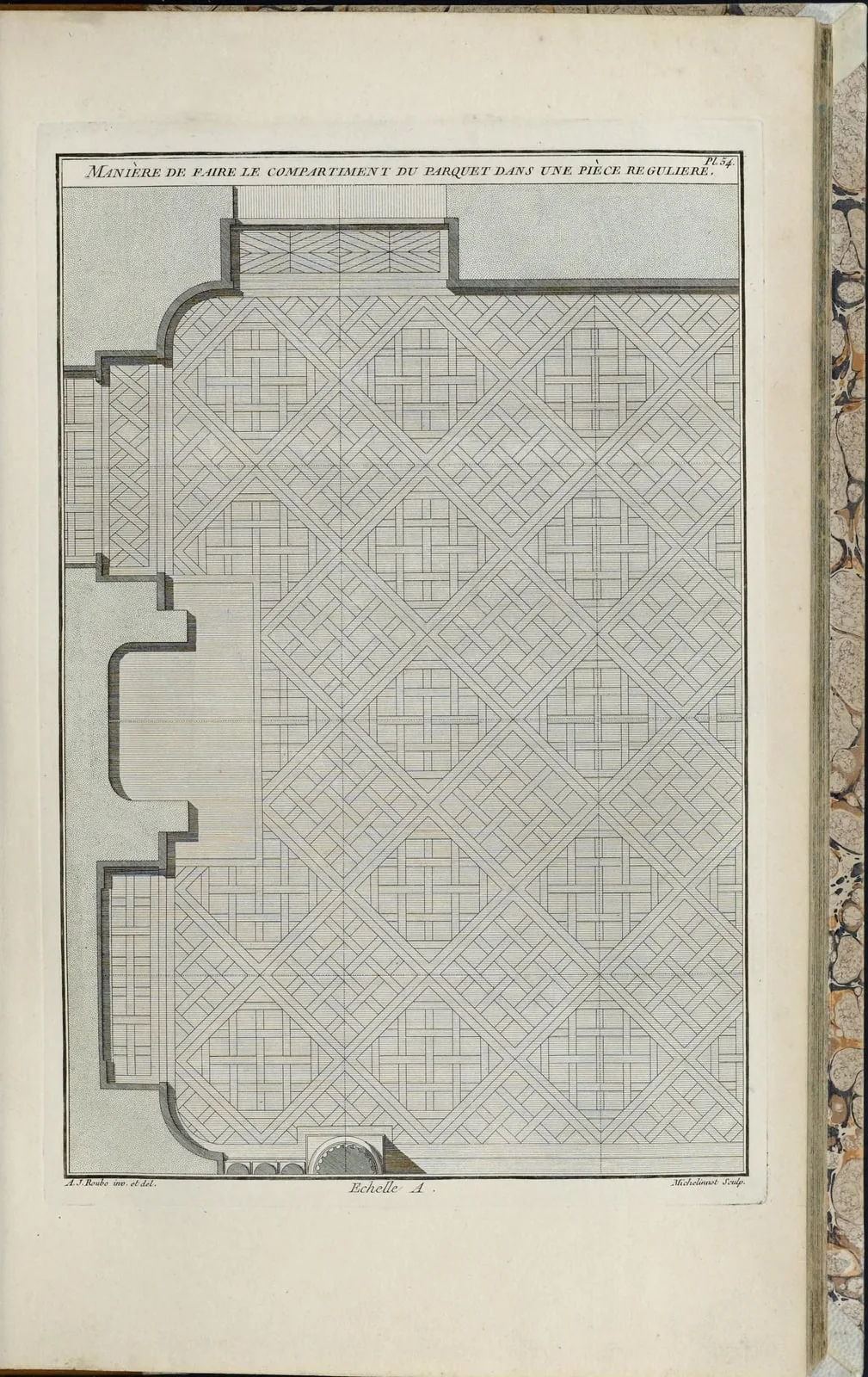 Compartiment du parquet dans une pièce régulière (L'Art du menuisier, seconde partie, leaf 118)