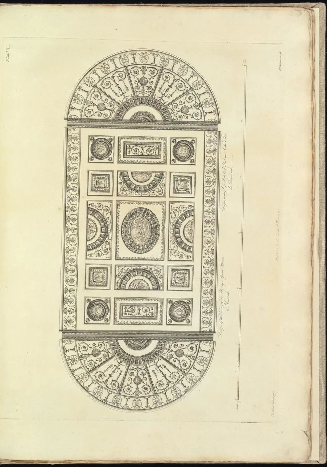 Ceiling of the great room (library), Kenwood (The Works in Architecture of Robert and James Adam, leaf 60)