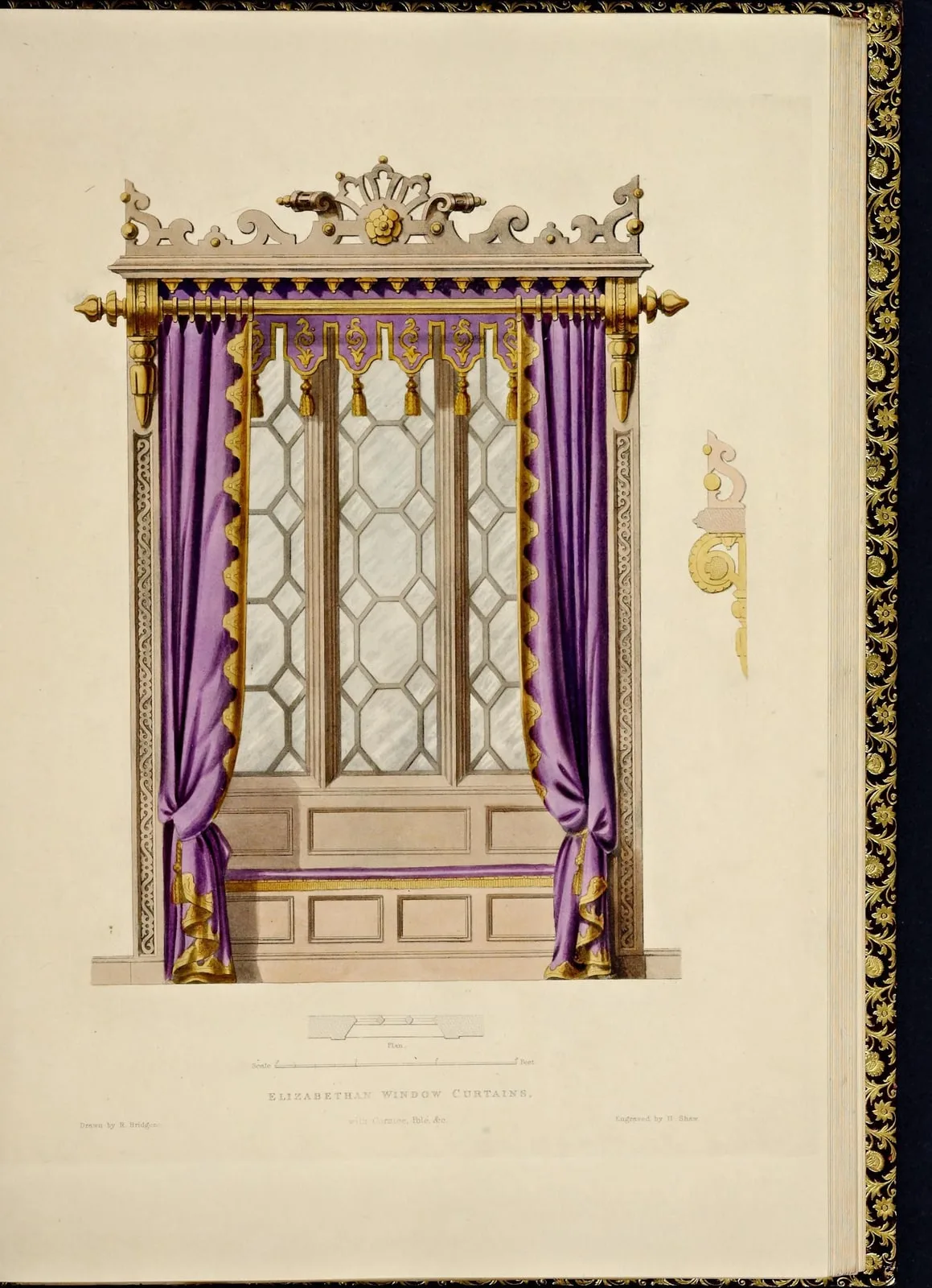 Elizabethan Window Curtains (Furniture with Candelabra and Interior Decoration, leaf 112)