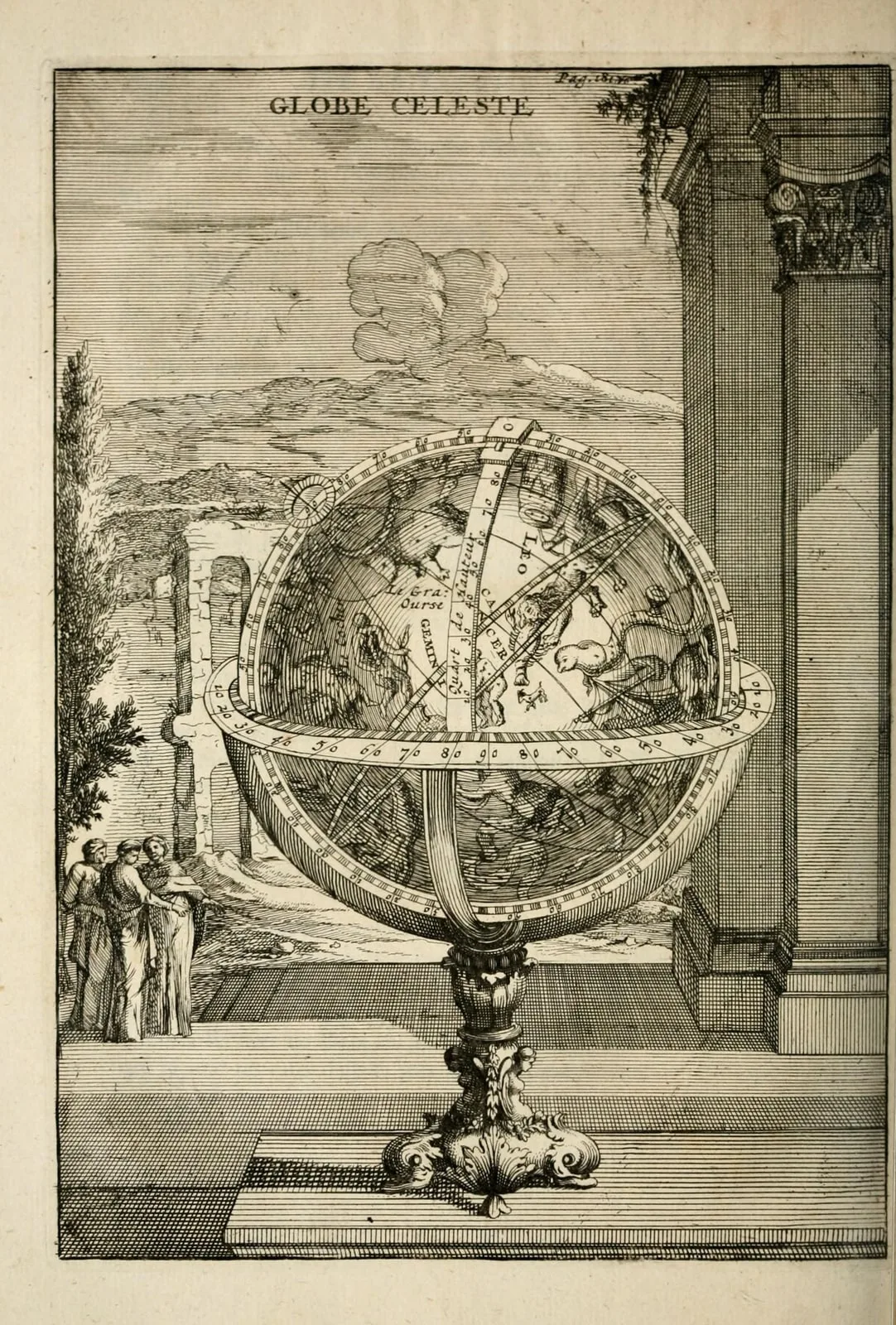 Globe céleste (L'Usage des globes célestes et terrestres, et des sphères, leaf 224)