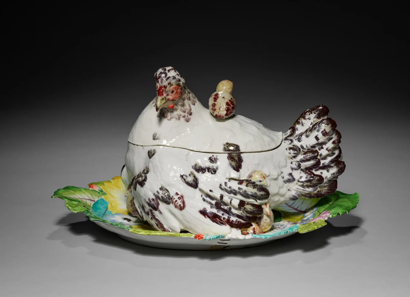 Hen and Chicks Covered Tureen on Stand