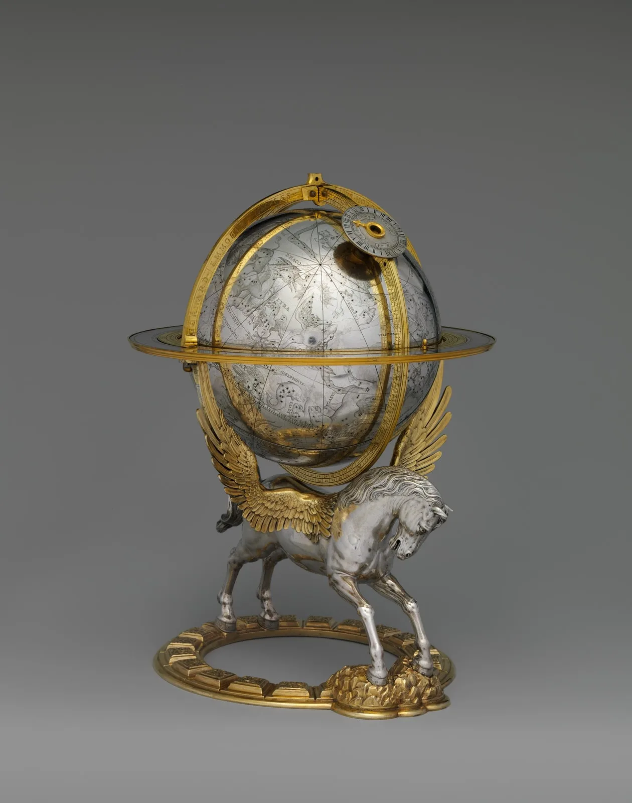 Celestial globe with clockwork