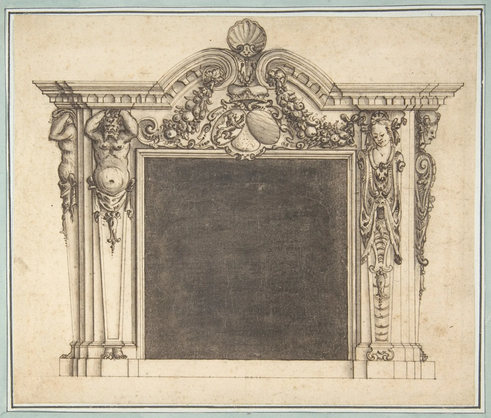 Design for a Mantelpiece with the Arms of Bavaria (?)