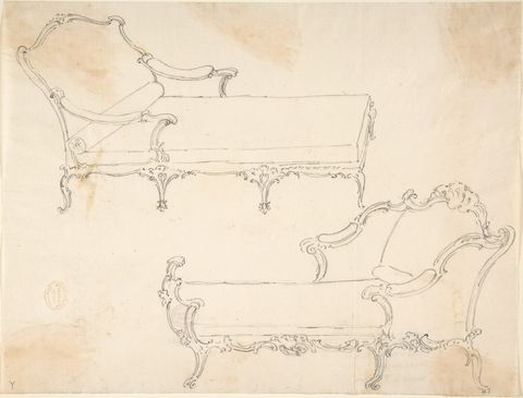 Two Design Drawings for Day-Beds