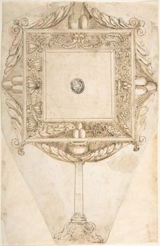 Design for a Mirror with the Sigil of Three Mountains (Family Crest of the Monti?)