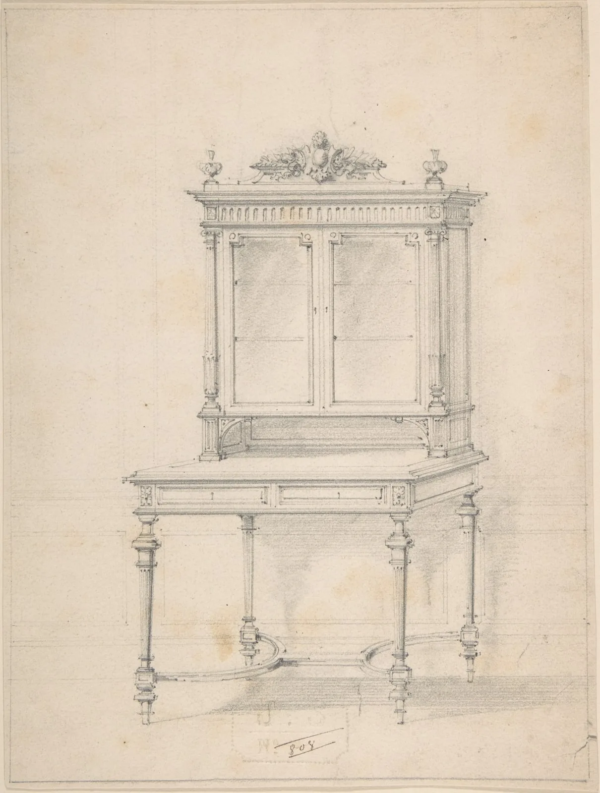Design for a Desk with Cabinet
