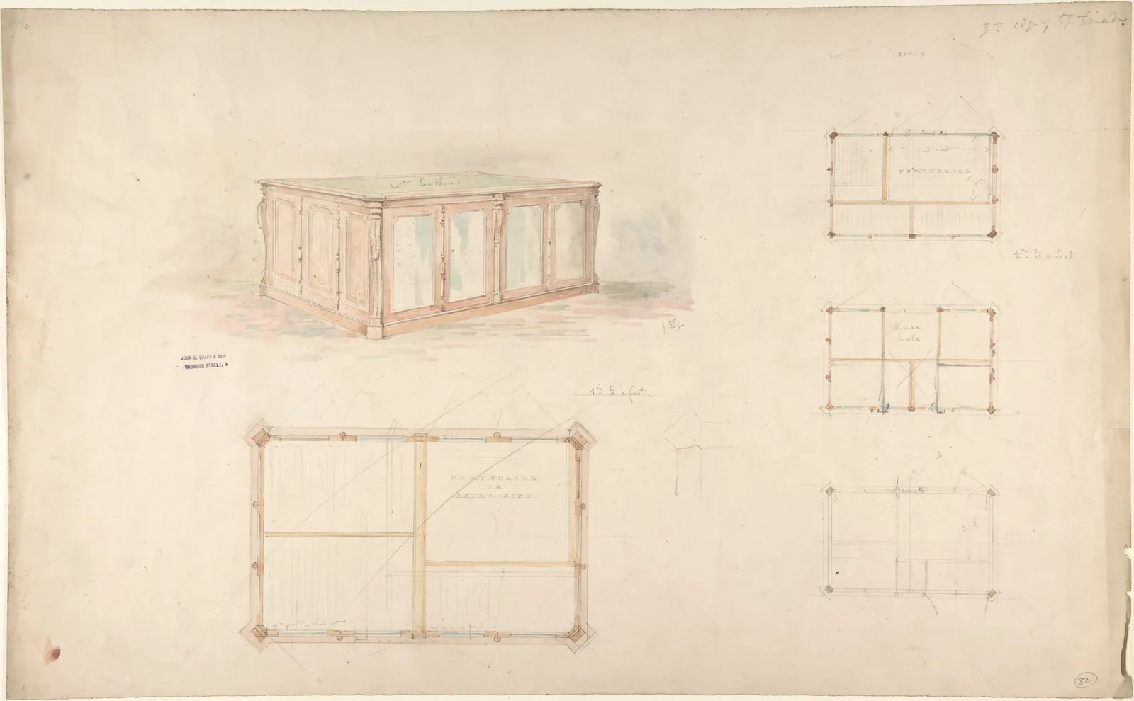 Design for desk and/or portfolio cabinet