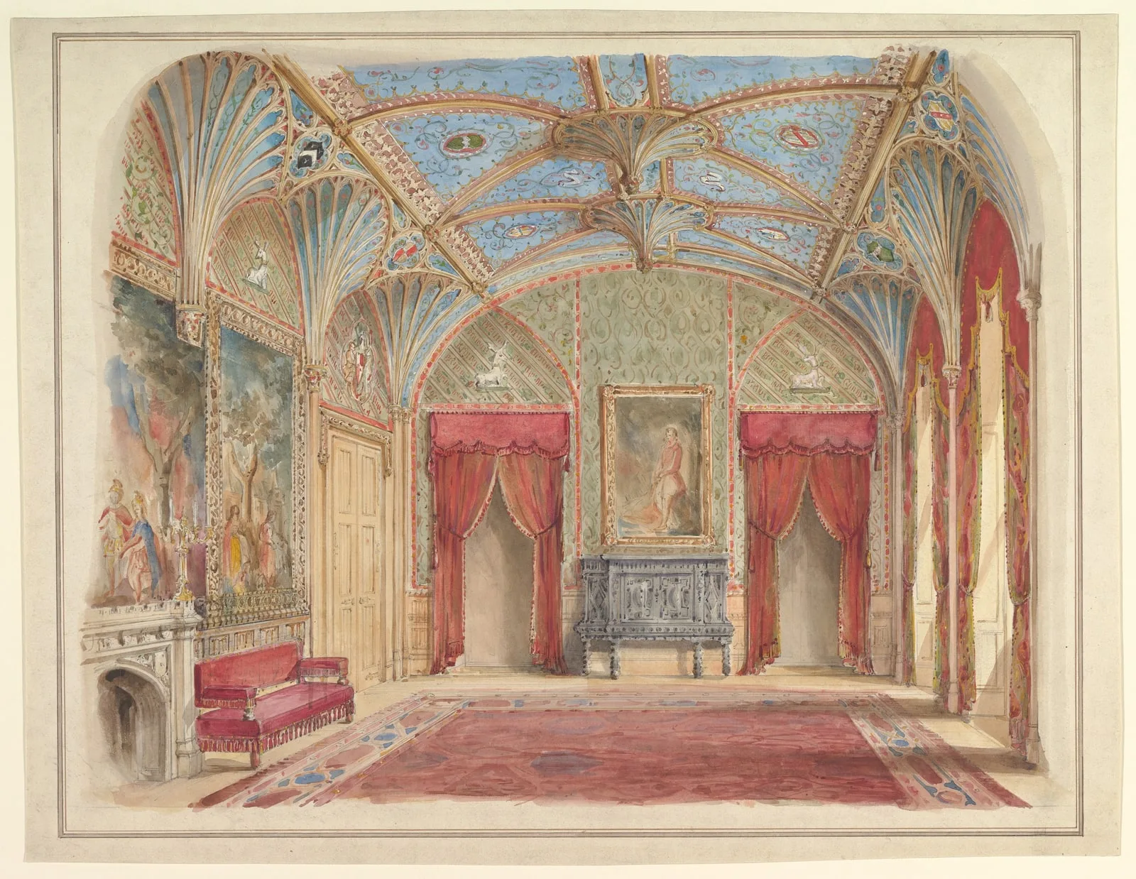 Design for the Decoration of the Drawing Room at Eastnor Castle, Herefordshire