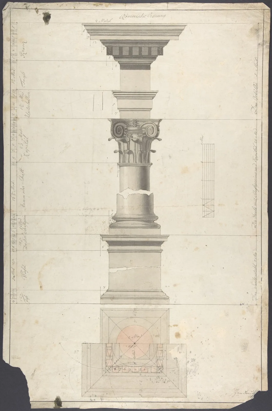 Design for a column in Roman order