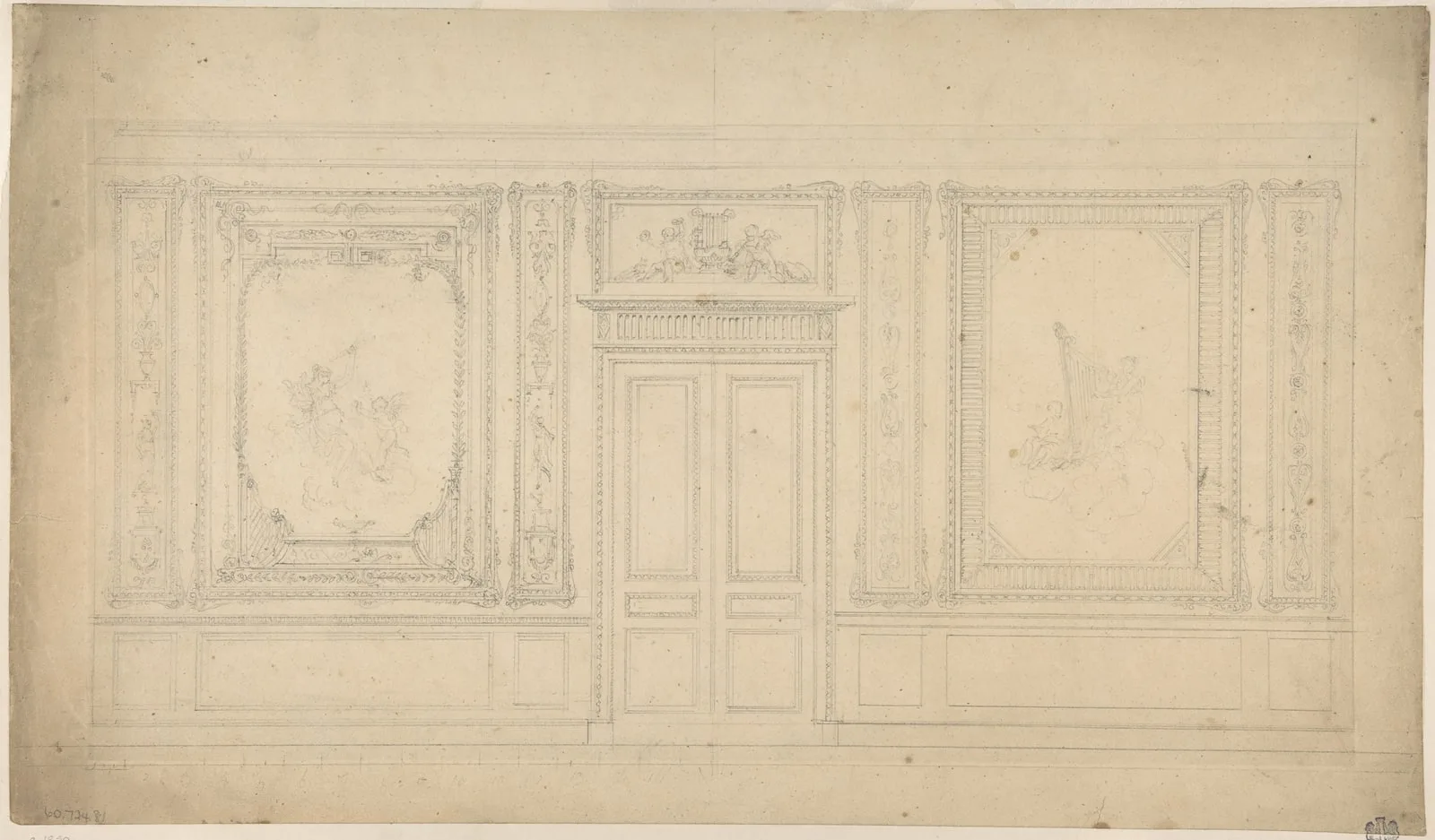 Paneled Music Room with a Door