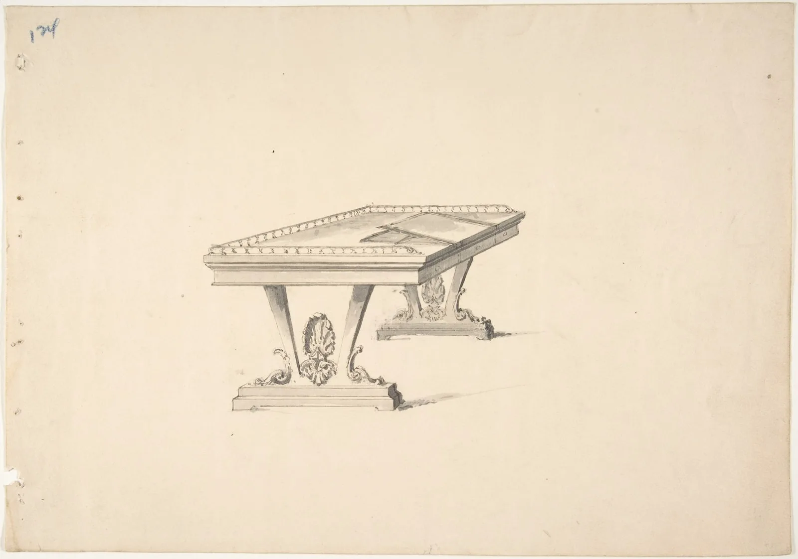 Design for a Work Table with a Railing