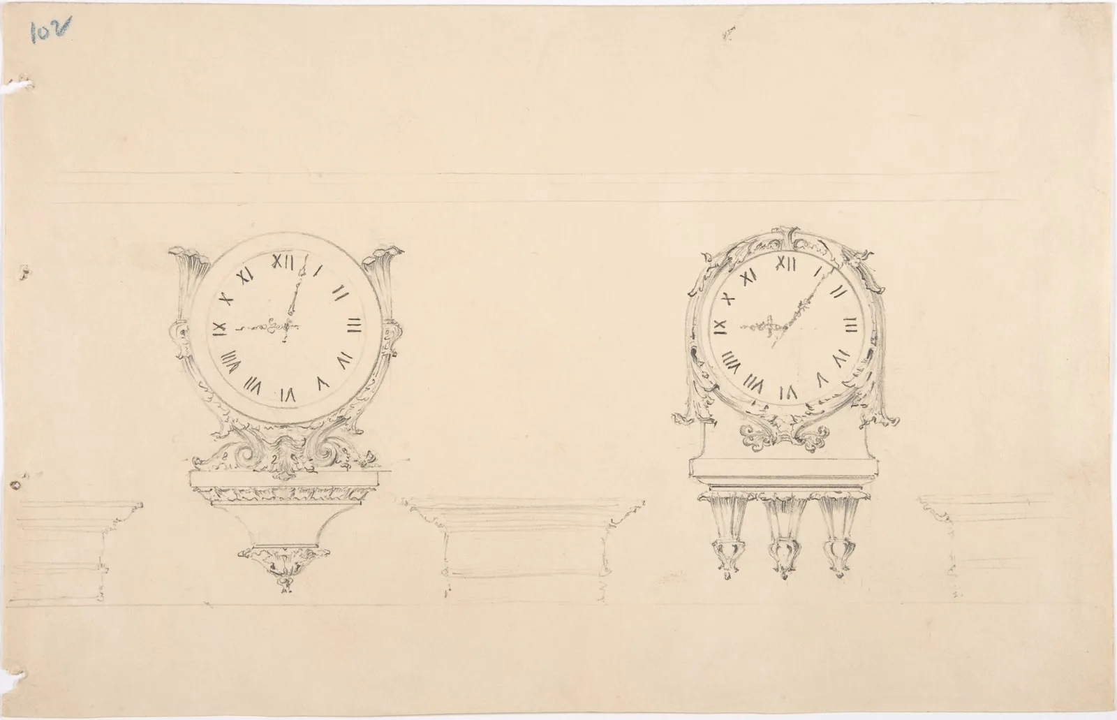 Design for Two Clocks and Three Brackets
