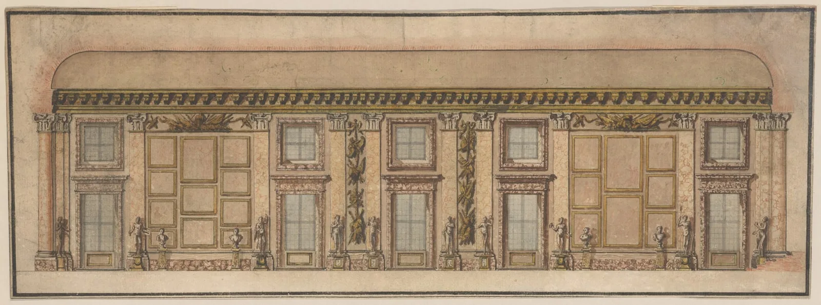 Elevation of the Gallery in the Palazzo Doria-Pamphilj, Rome