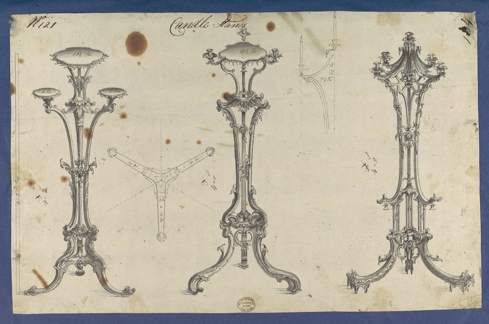 Candle Stands, in Chippendale Drawings, Vol. I