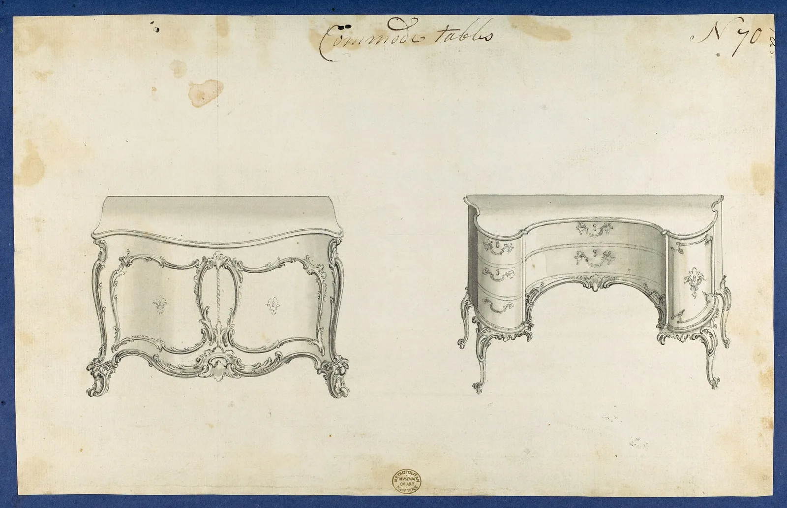 Commode Tables, from Chippendale Drawings, Vol. II