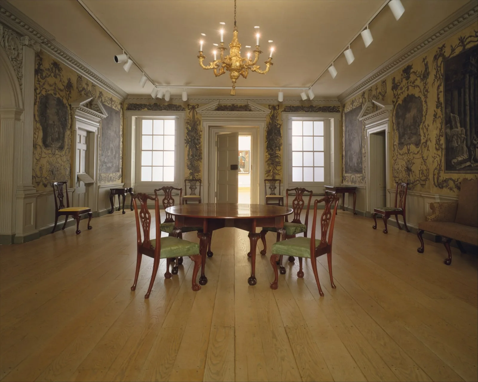 Woodwork and Wallpaper from the Great Hall of Van Rensselaer Manor House