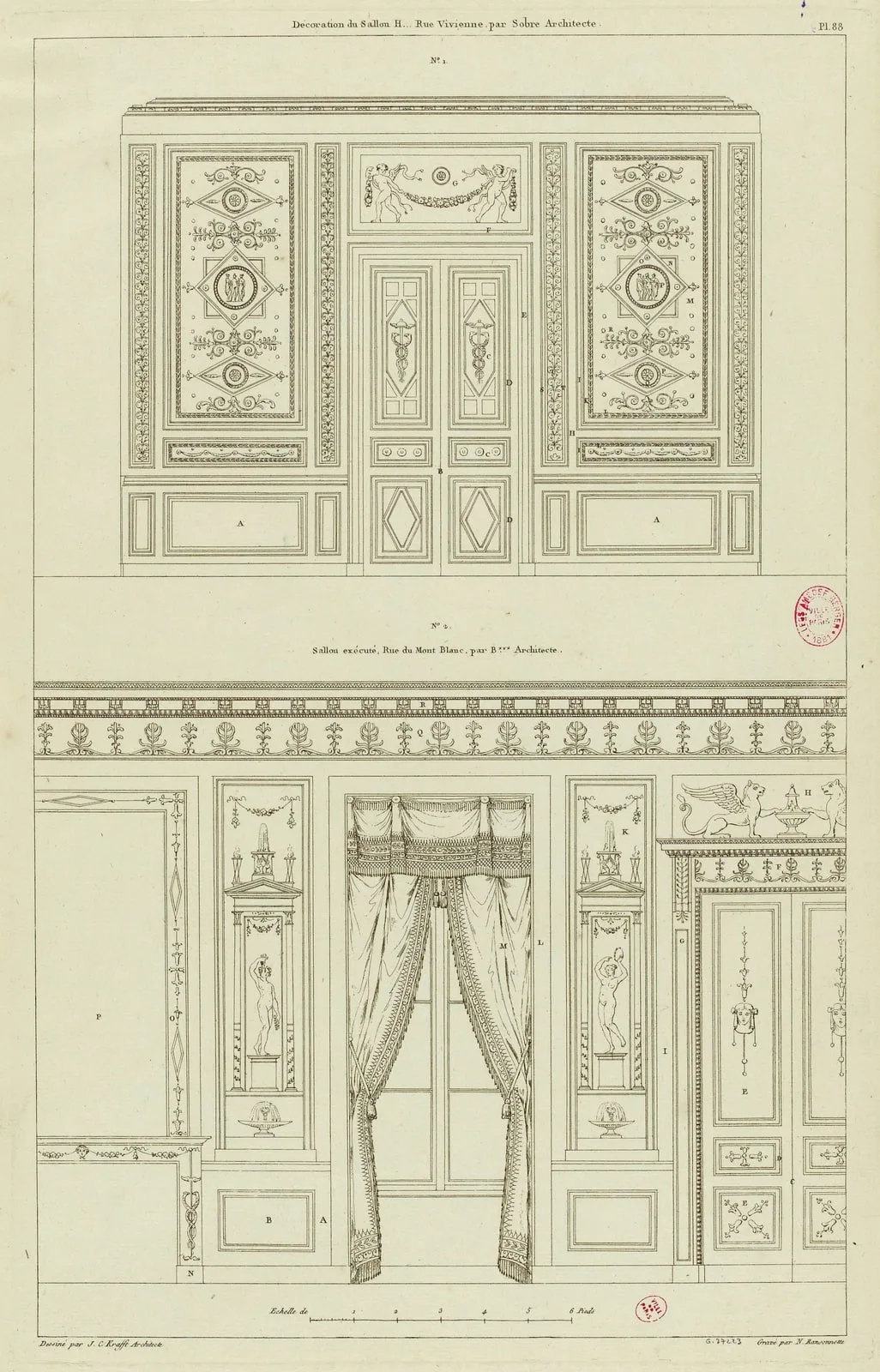 Décoration du Salon H..., rue Vivienne, par Sobre, Architecte[...]/Pl.88.