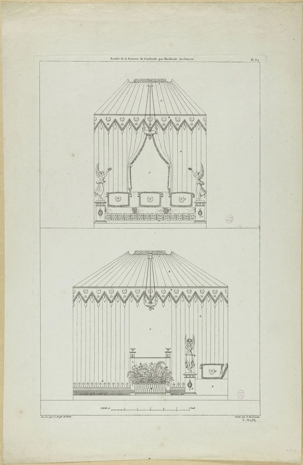 Boudoir de la Princesse de Courlande, par Berthault, Architecte./Pl.89.