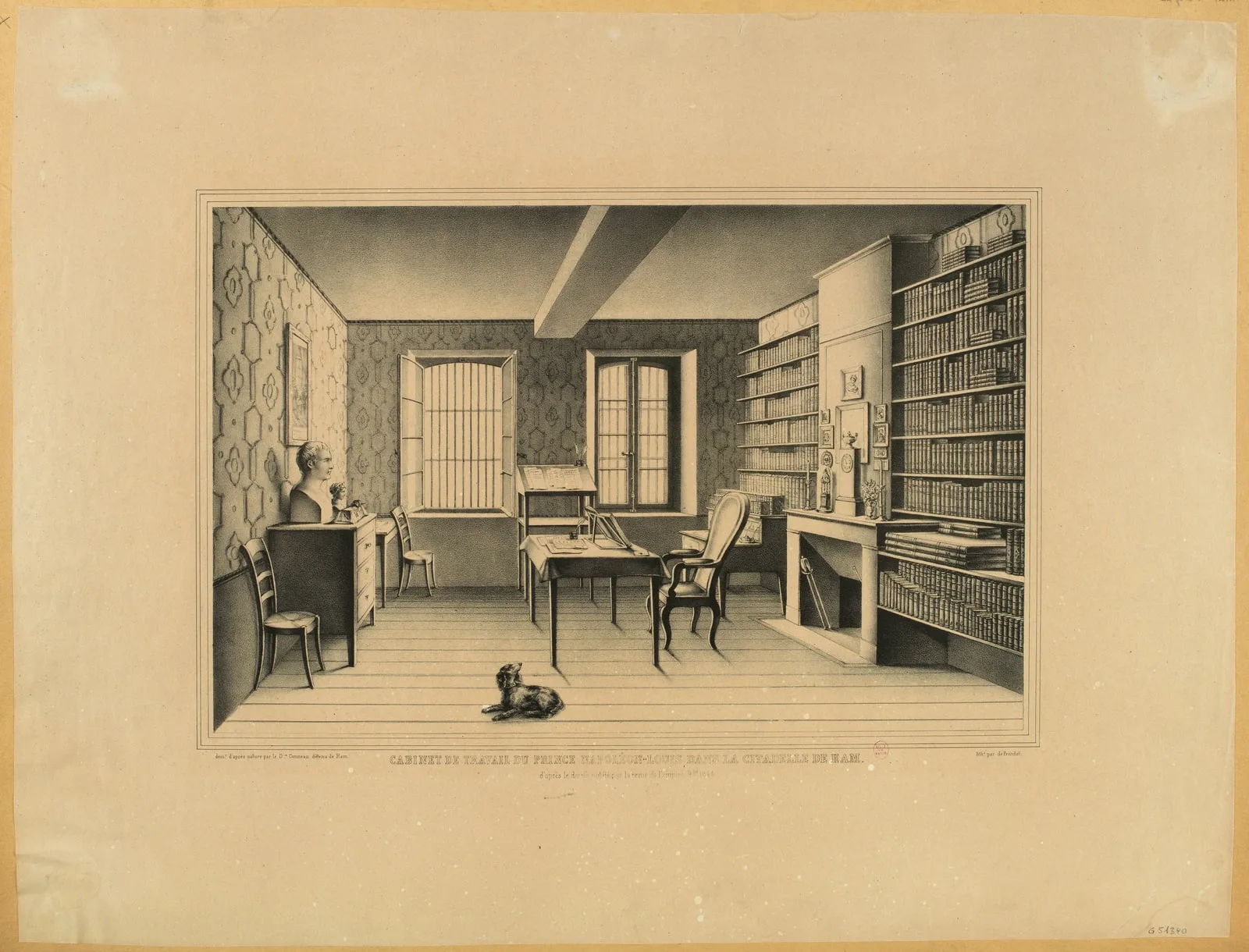 Cabinet de travail du Prince Napoléon-Louis dans la citadelle de Ham