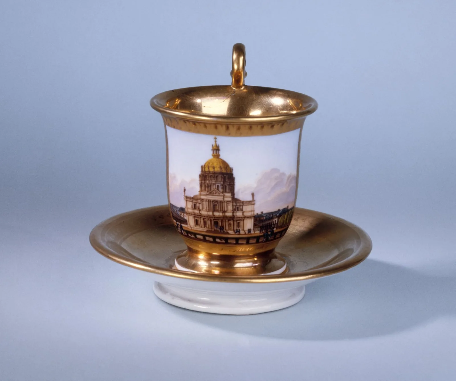Service à thé : Tête-à-tête décoré de vues de Paris.