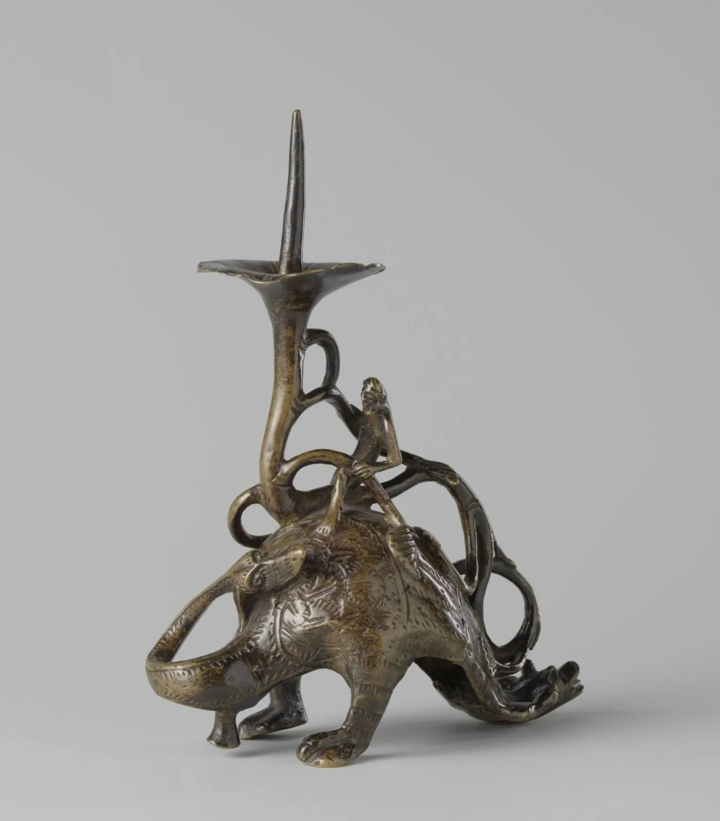 Candlestick: knight with dragon