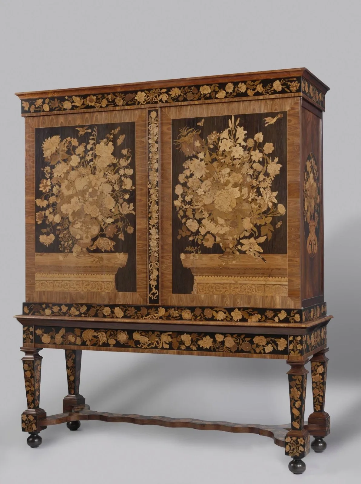 Cabinet with Inlaid Flower Vases